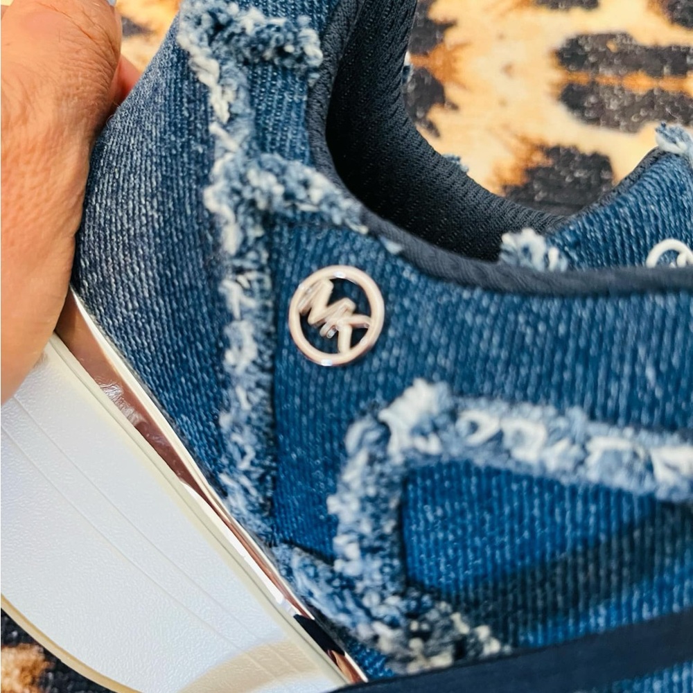Michael Kors Ari Frayed Denim Trainer - Picture 12 of 14